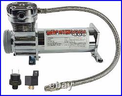 2 400 Chrome Air Compressors & 5 Gallon Steel Air Tank 165 psi on 200 off Switch