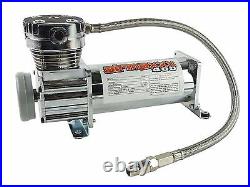 2 400 Chrome Air Compressors & 5 Gallon Steel Air Tank 165 psi on 200 off Switch