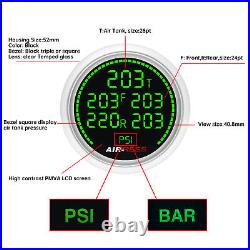 2 52mm Dual Air Suspension Pressure Gauge PSI Bar Air Ride Meter +1/8NPT Sensor
