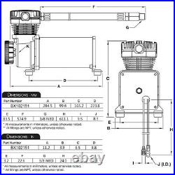 200PSI Air Compressor 3/8NPT Hose Kit For Suspension/Air Bag/Train Horn 12V 480C