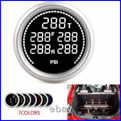 252mm 7 Color LCD Air Suspension Pressure Gauge Bar&PSI Dual Air Ride Meter 12V