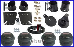 3/8 Front & Rear Air Ride Suspension Bag Bracket Kit For 1958-64 Impala Caprice