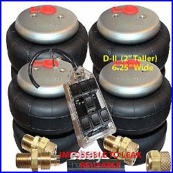 4 D-II 2500 Air Ride Bags Springs 1/2npt 1/2 airline 7-Switch Controller