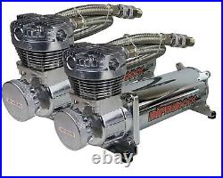 480 Chrome Air Compressors withAir Filter Relocate Kit & 150 on 180 off Switch