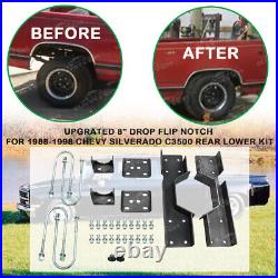 8 Drop Rear Lower Flip & C-Notch Kit For 1988-98 Chevy Silverado C3500 Durable