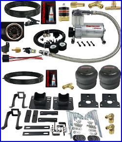 Air Helper Spring Over Load Kit Black Gauge & Tank Fits Ford F250 2wd 2005-2010