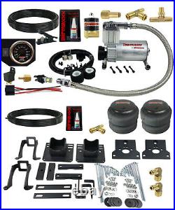 Air Helper Spring Over Load Kit Black Gauge & Tank Fits Ford F250 2wd 2005-2010