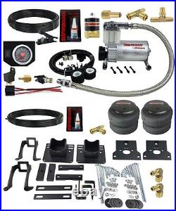 Air Helper Spring Over Load Kit Black Gauge & Tank Fits Ford F250 2wd 2005-2010