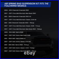 Air Spring Bags Suspension Kit Compatible 2001-2010 Chevy GMC Sierra 2500/3500 P