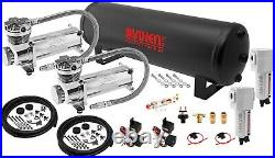 Air Suspension Kit/System for Truck/Car Bag/Ride/Lift, Dual Compressor, 4G Tank