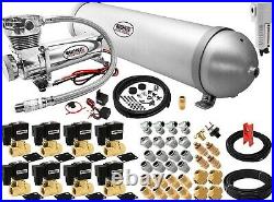 Air Suspension Kit for Truck/Car Bag/Ride, 200psi Compressor, 5G Aluminum Tank