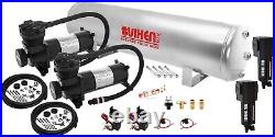 Air Suspension Kit/system For Truck/car Bag/ride/lift, Dual Compressor, 5g Tank