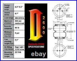 AirLift Dominator D2600 4 Bags 58616 Air Lift 2600 Air Spring Ride Suspension