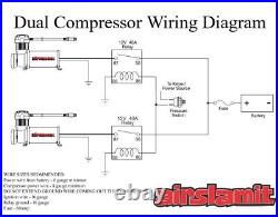 Airmaxxx 2 Black 580 Air Ride Suspension Compressors 165 psi On Pressure Switch