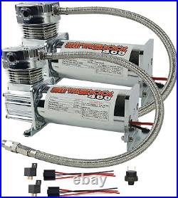 Airmaxxx 2 Chrome 400 Air Compressors Dual Pack Air Suspension System 120/150