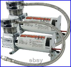 Airmaxxx 2 Chrome 400 Air Compressors Dual Pack Air Suspension System 120/150