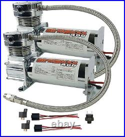 Airmaxxx 2 Chrome 400 Air Compressors Dual Pack Air Suspension System 120/150