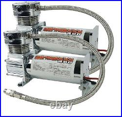 Airmaxxx 2 Chrome 400 Air Compressors Dual Pack Air Suspension System 120/150