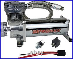 Airmaxxx 480 Chrome Air Compressor For Air Horn Or Air Suspension 90/120 psi