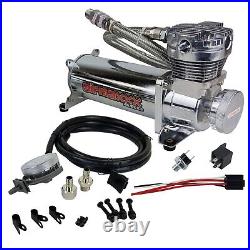Airmaxxx 480 Chrome Air Compressor Kit with Air Intake Filter Relocator 120 psi