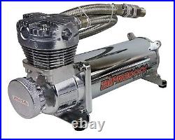 Airmaxxx 480 Chrome Air Compressor Kit with Air Intake Filter Relocator 120 psi