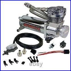 Airmaxxx 480 Chrome Air Compressor Kit with Air Intake Filter Relocator 200 psi