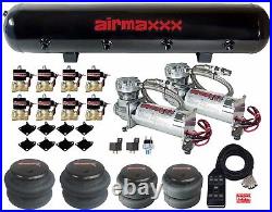 Airmaxxx 480 Chrome Air Compressors 1/2 Valves 2500 & 2600 Black 7 Switch Tank