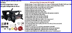 Airmaxxx Air Ride Suspension Kit 3/8 Manifold 580 Black Compressors & Spun Tank