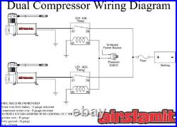 Airmaxxx Dual Black 580 Compressors 120/150 Pressure Switch Air Ride Suspension