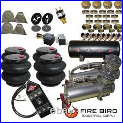 B C10 Air Ride Suspension Kit Chevy 1963-72 3/8 Valves Blk 7 Switch Bags Tank