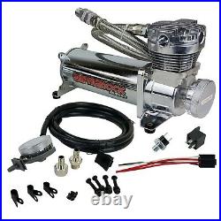 Chrome Air Compressor Kit with Air Intake Filter Relocator AirMaxxx 480 180 psi