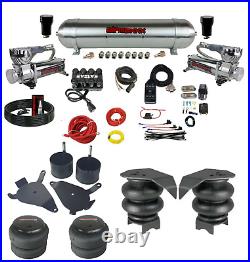Chrome Air Ride Suspension Kit Manifold Valve Bags Seamless 82-04 Chevy S10 2wd