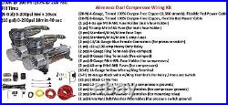 Chrome Manual Air Ride Suspension Kit 3/8 DLOE Valves Bags Brackets 58-64 Impala