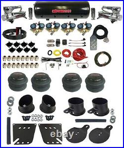 Complete 3/8 Fast Valve Air Ride Suspension Kit 8 Gal Tank For 58-64 Chevy Cars