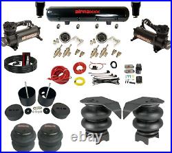 Complete 3/8 Manual DLOE65 Blk Air Ride Suspension Kit Bags 99-06 Silverado 1500