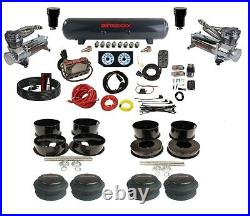 Complete Air Ride Suspension Kit 3/8 Manifold Bag 480 Chr For 73-77 Chevy B-Body