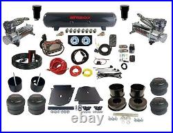 Complete Air Ride Suspension Kit 3/8 Manifold Bag 480 Chrm For 64-72 GM A-Body
