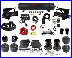 Complete Air Ride Suspension Kit 3/8 Manifold Bag 580 Black For 64-72 GM A-Body