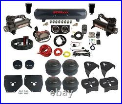 Complete Air Ride Suspension Kit 3/8 Manifold Bags 480 Black Fits C10 2wd 73-87