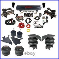 Complete Air Ride Suspension Kit 3/8 Manifold Bags 480 Black For 82-04 S10 2wd