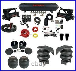 Complete Air Ride Suspension Kit Manifold Valve Bags & Tank Fits 88-98 Chevy C15