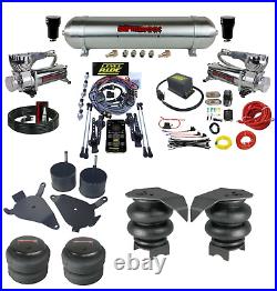Complete Chrome Pressure Height Level Ride Air Suspension Kit Fits 82-04 S10 2wd