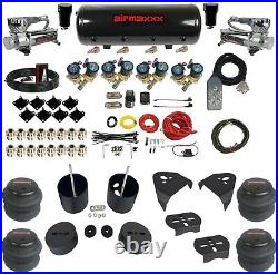 Complete FASTBAG 1/2 Chrome Air Ride Suspension Kit Bags For 99-06 Silverado 2wd