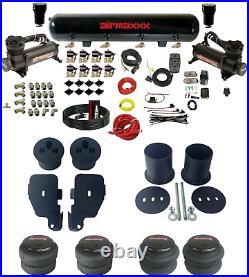 Complete FASTBAG 3/8 Air Ride Suspension Kit Bags Black Fits Chevy Impala 65-70