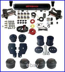 Complete FASTBAG 3/8 Air Ride Suspension Kit Bags Black Fits Chevy Impala 65-70