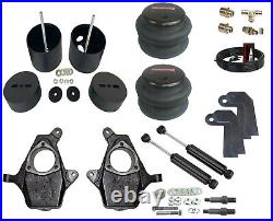 Front Air Ride Kit Bolt On Bags Drop Spindle Shock Relocator For 99-06 Silverado