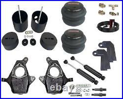 Front Air Ride Kit Bolt On Bags Drop Spindle Shock Relocator For 99-06 Silverado