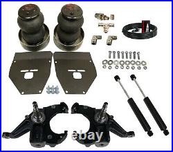 Front Deep Drop Air Ride Suspension Kit Bags Brackets & Spindles For 1963-70 C10