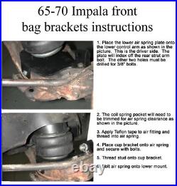 Front SS6 Slam Bags & Brackets Air Ride Suspension Fits 1965-1970 Impala