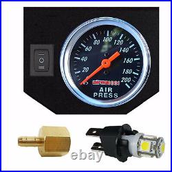 In Cab Air Tow Assist Control Height Electric Switch Dump Kit & Blk Gauge Panel